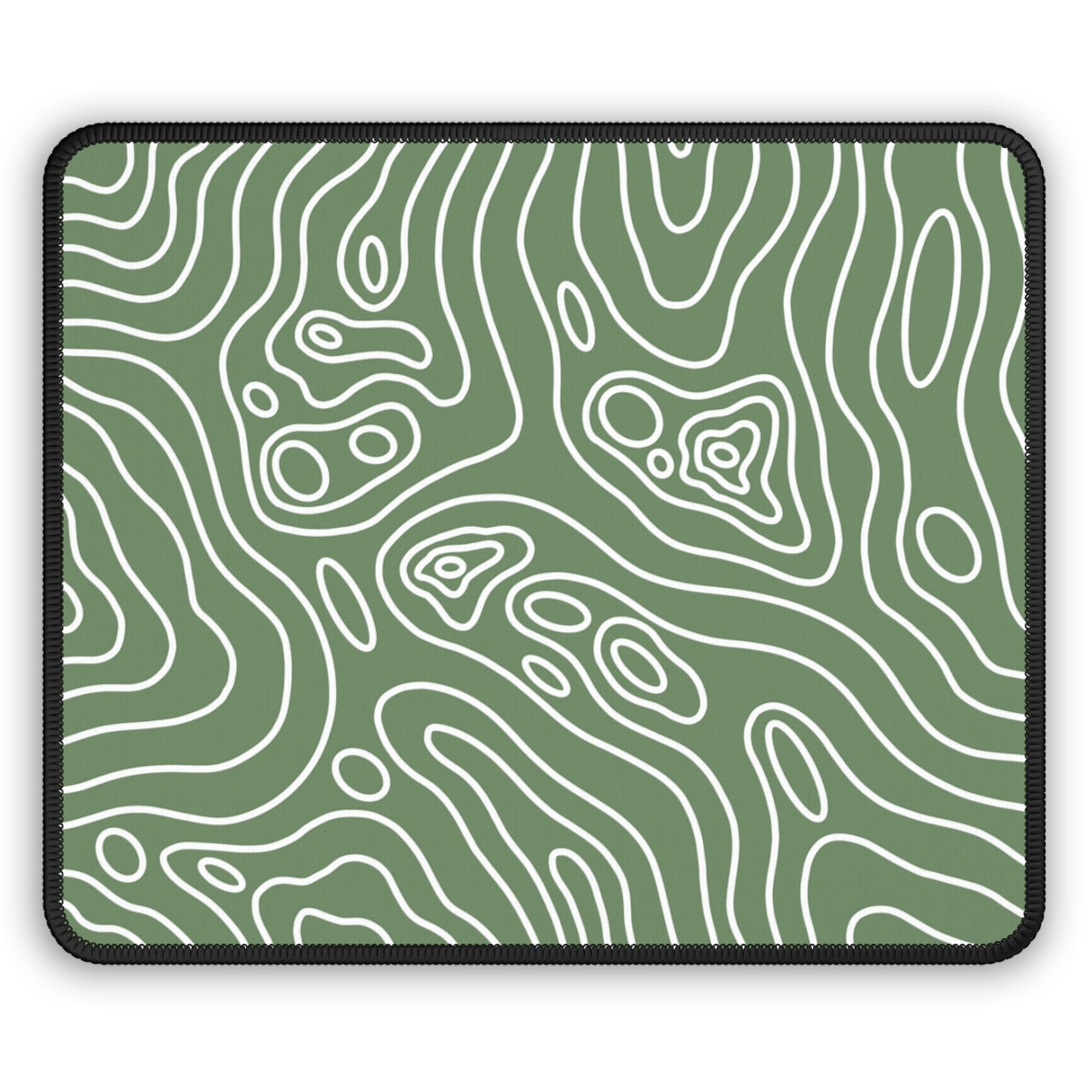 Sage Green Topographic Gaming Mouse Pad - Desk Cookies