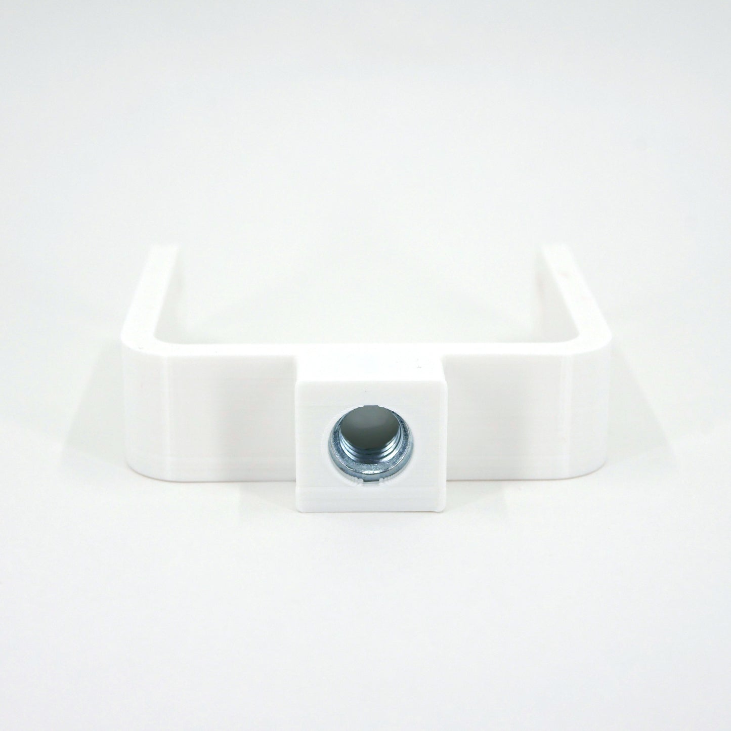 The back of a white microphone mount for the FIFINE K678 microphone.