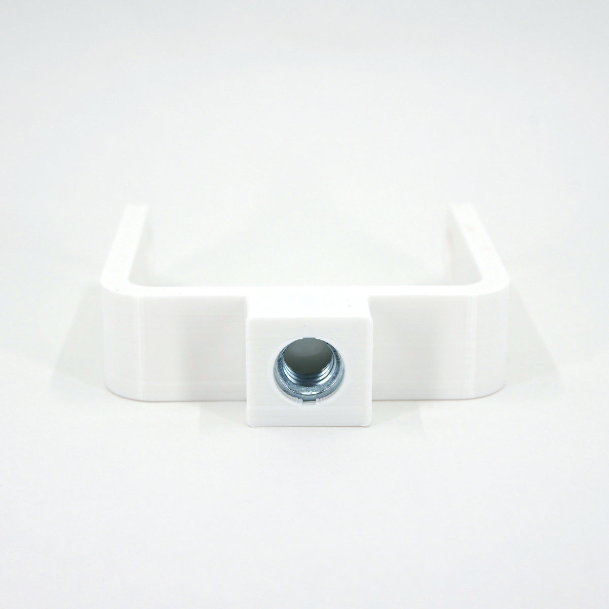 The back of a white microphone mount for the FIFINE K678 microphone.
