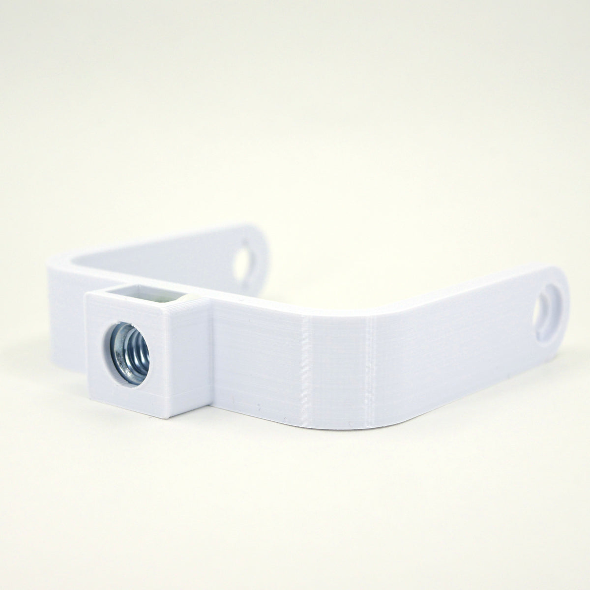 The right side of a white microphone mount for the FIFINE K690 microphone.